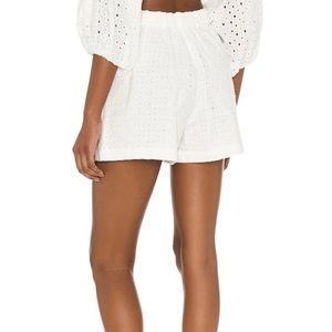 L* Space White Eyelet Shorts